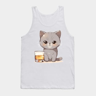 Cat Whiskey Lover Tank Top